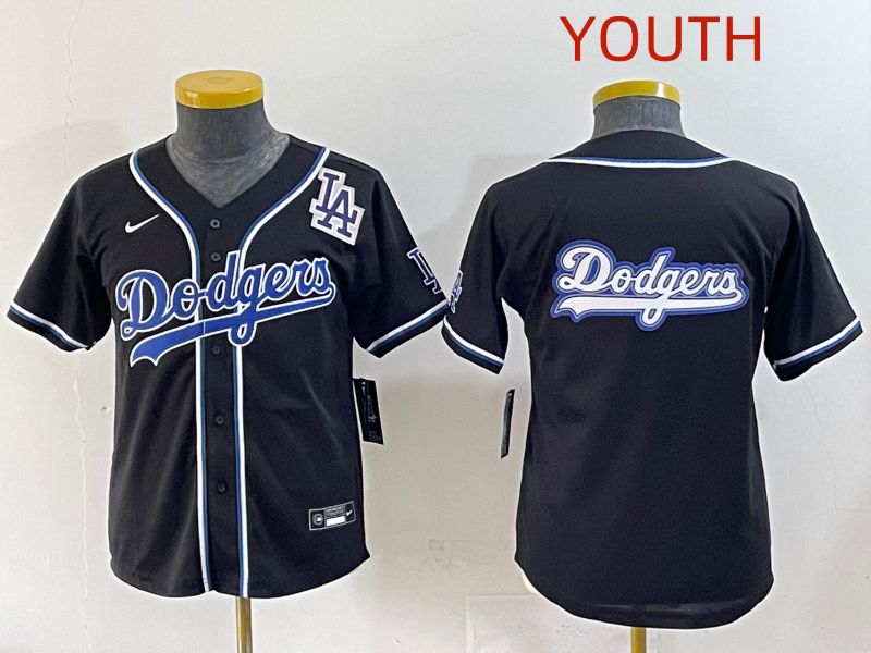 Youth 2025 Los Angeles Dodgers Blank Black Three generations Fashion Nike MLB Jersey style 23->youth mlb jersey->Youth Jersey